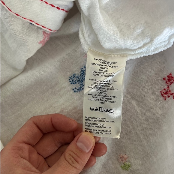 Anthropologie White Embroidered Button Down Shirt - Picture 8 of 8